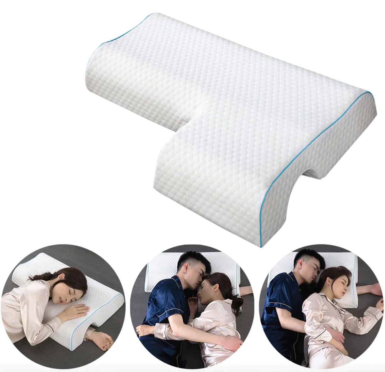 Mars Wellness Memory Foam Cuddle Pillow - Ergonomic Anti Pressure Couples Pillow